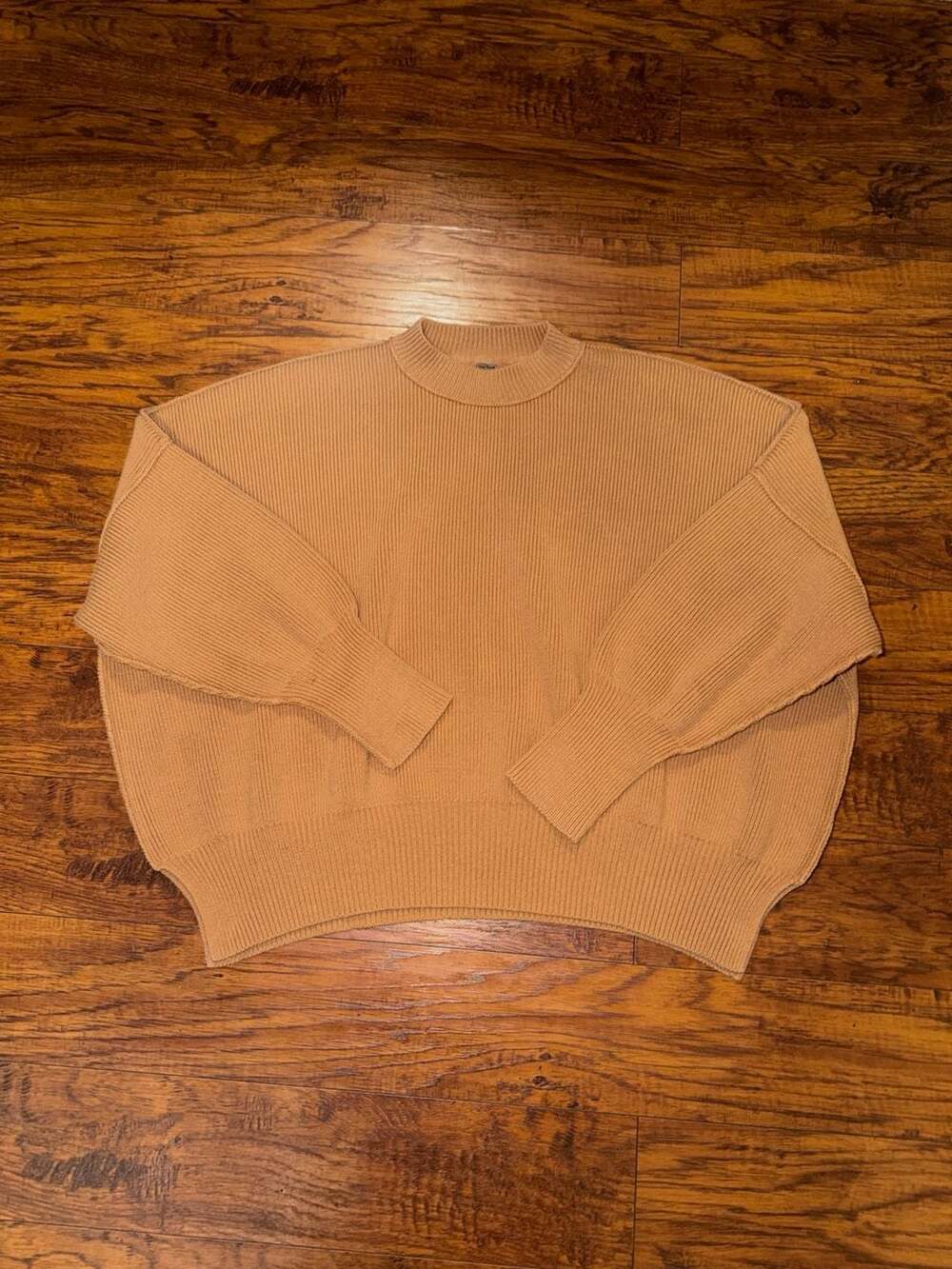 Free People Easy Street Pullover Sweater Camel Brown